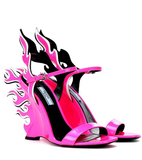 prada wedge flame|prada high heeled sandals.